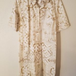 👀NWT Denim & Co short shirt dress Sz L